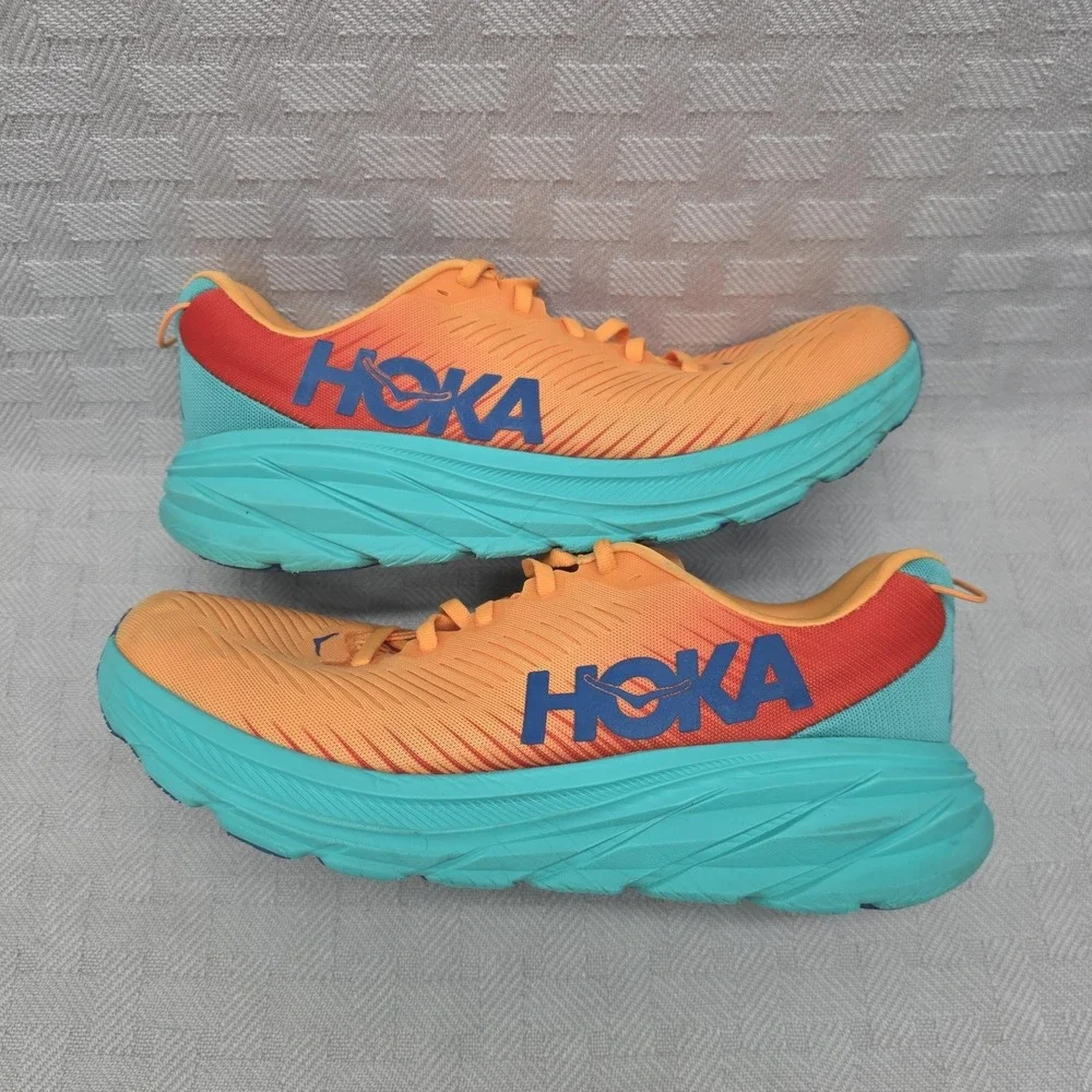 Hoka One Rincon 3 Orange Mens Size 9.5 Lightweight Running Shoe Trainer